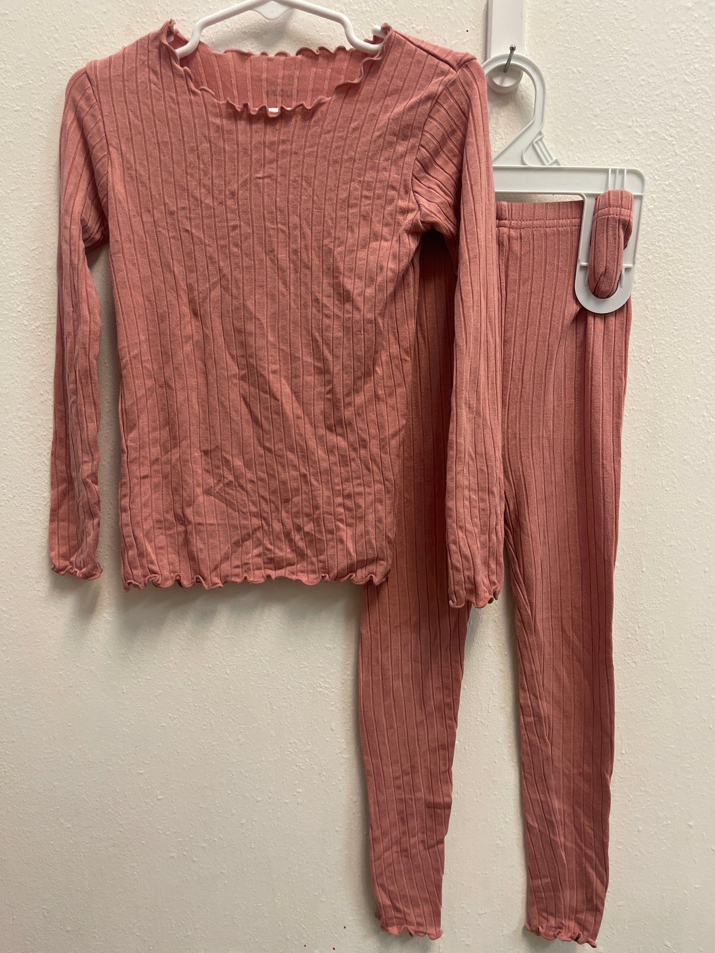 4/5t Mauve Ribbed Pajama Set