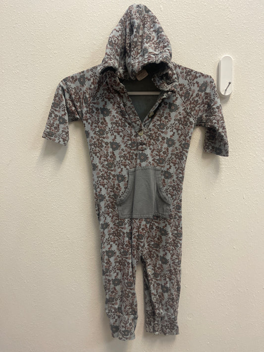 0/3m Kate Quinn Blue Floral Hooded Romper