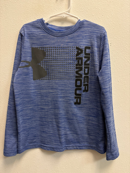 YSM 7-8 Under Armour Blue Gray Long Sleeve Tee