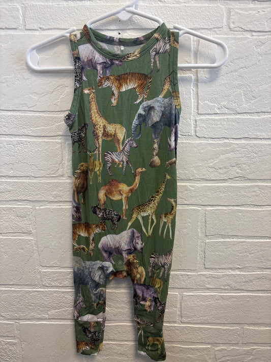 3-6m Posh Peanut Safari Animals Bamboo Romper