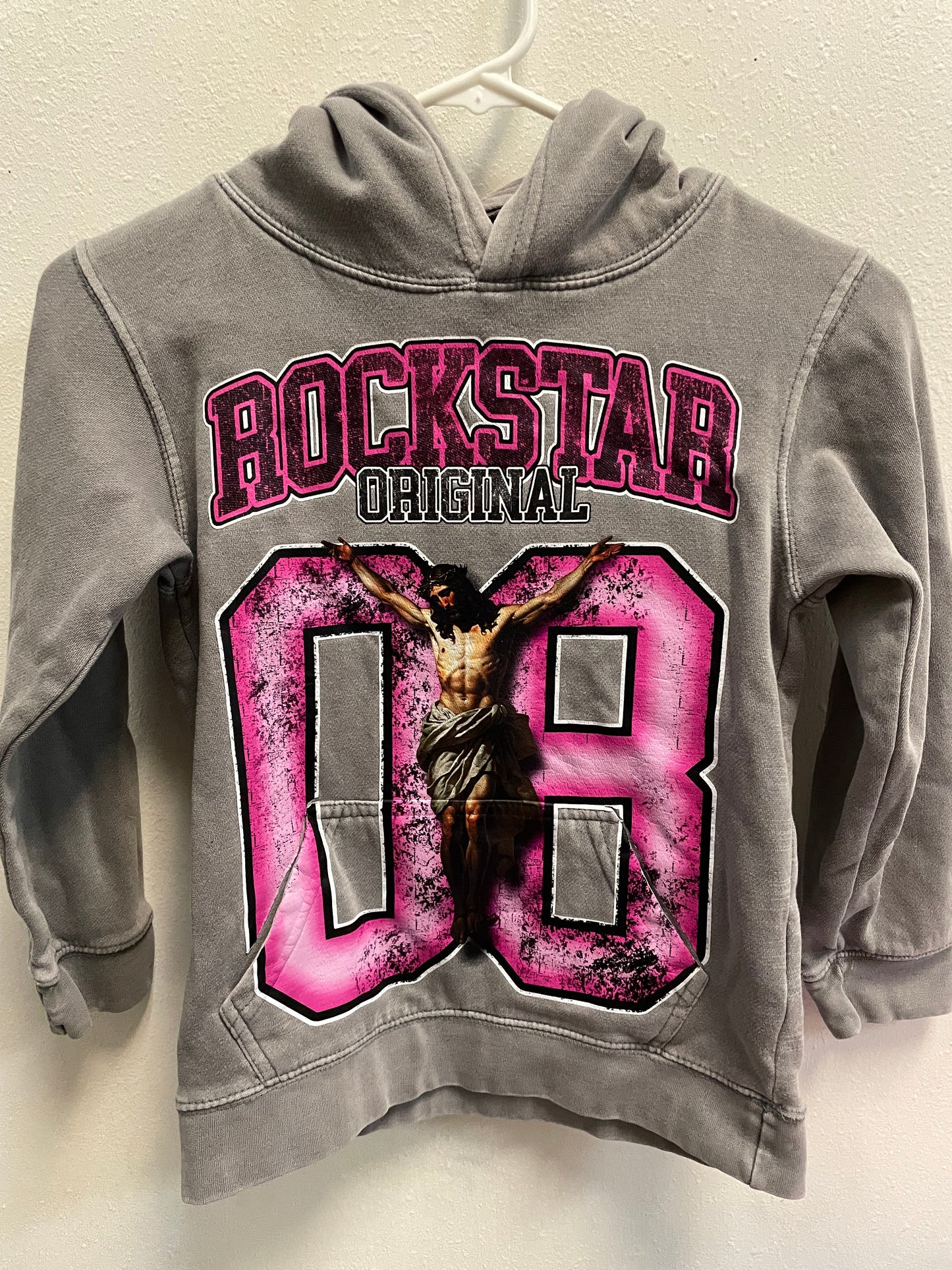 8 Rockstar Original Graphic Hoodie Pink & Gray