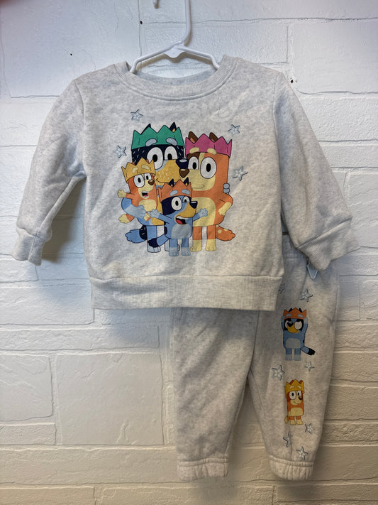 12m Bluey & Family w/Crowns Sweat Set