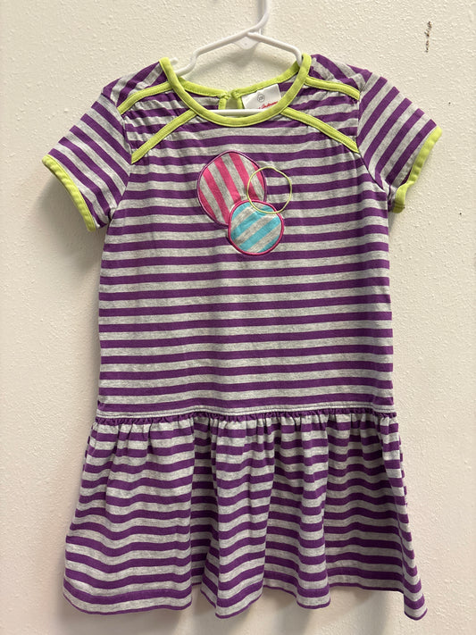 100 (4) Hanna Andersson Purple Stripe Dress
