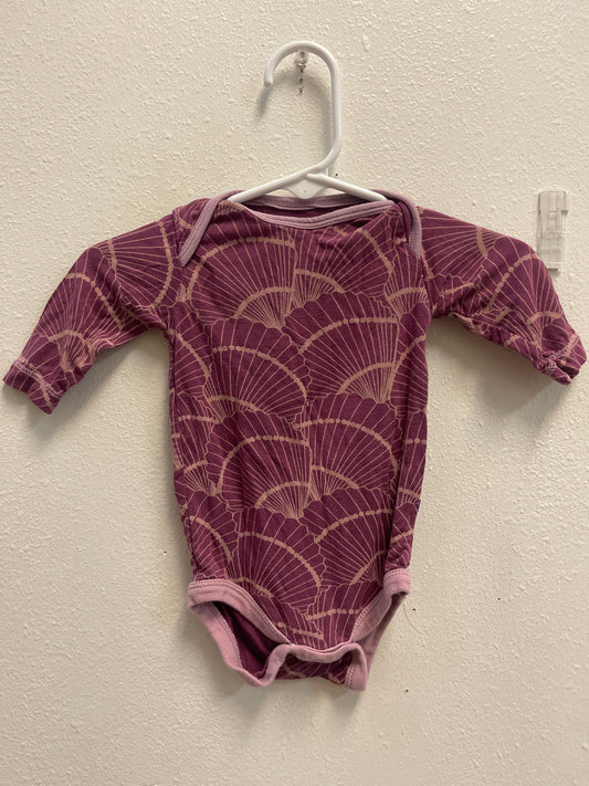 0/3m kickee pants Purple Print Onesie