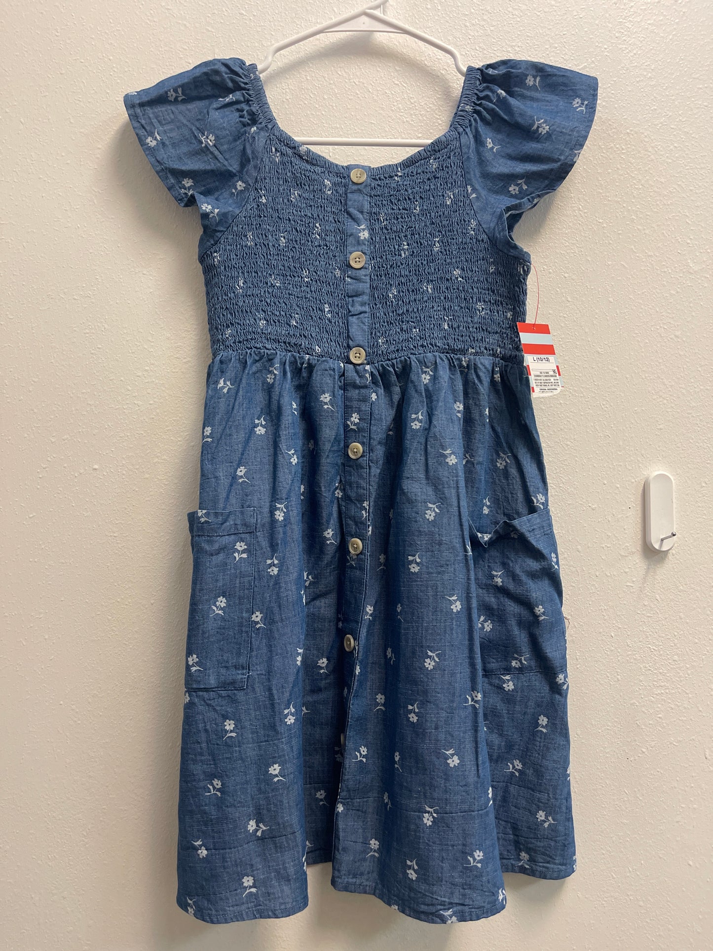 10/12 NEW Cat & Jack Chambray Floral Dress