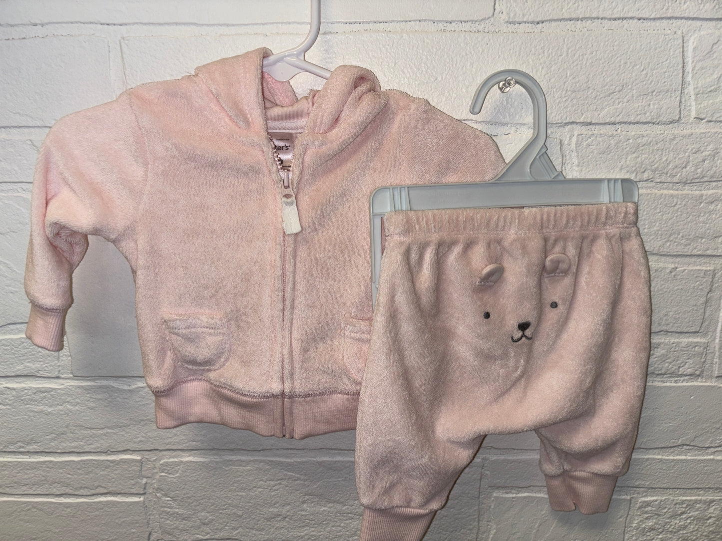 NB Pink Fleece Long Sleeve Set