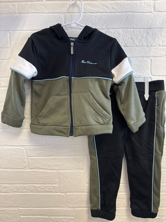 3t Ben Sherman Green + Black Full Zip Sweat Set