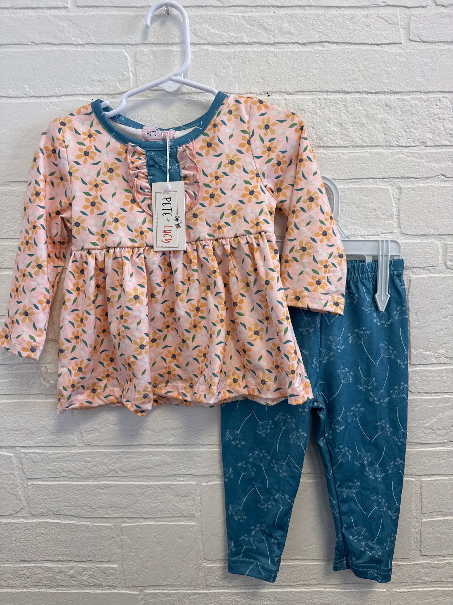 6/12m NEW Pete & Lucy Yellow Floral Set