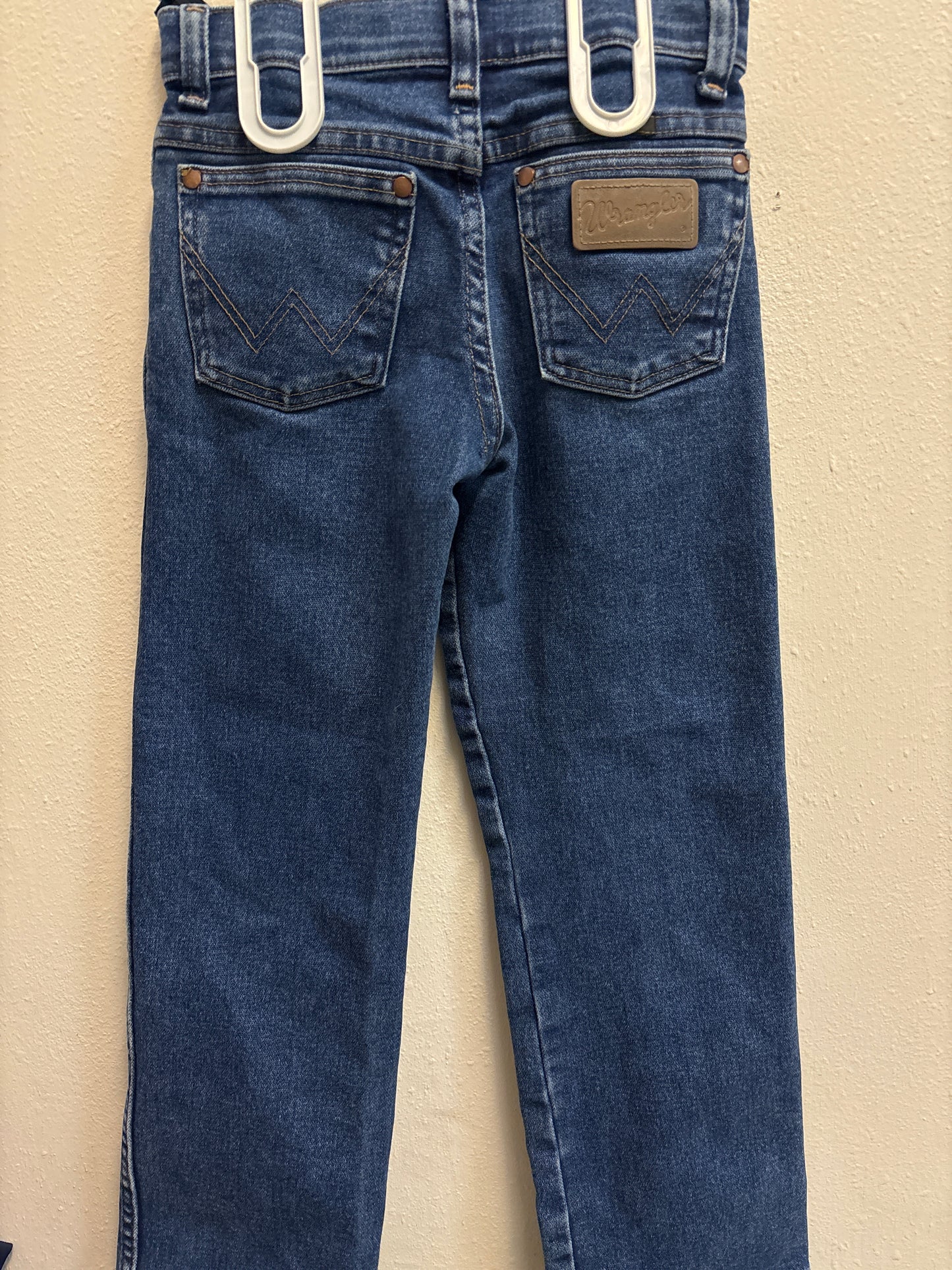 8 Slim Wrangler Leather Patch Jeans