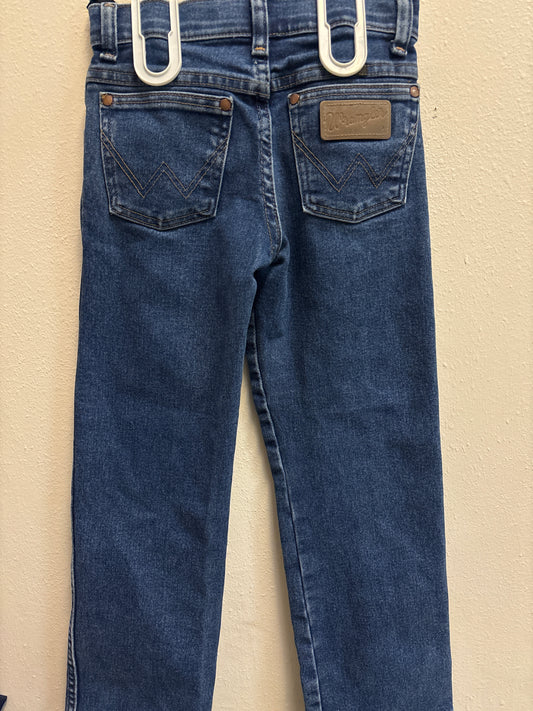 8 Slim Wrangler Leather Patch Jeans