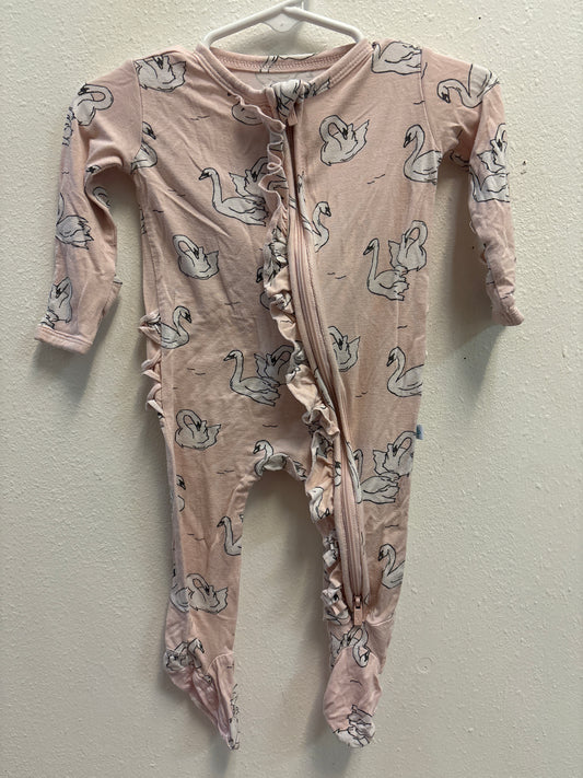 0-3m Posh Peanut Swans Bamboo Sleeper