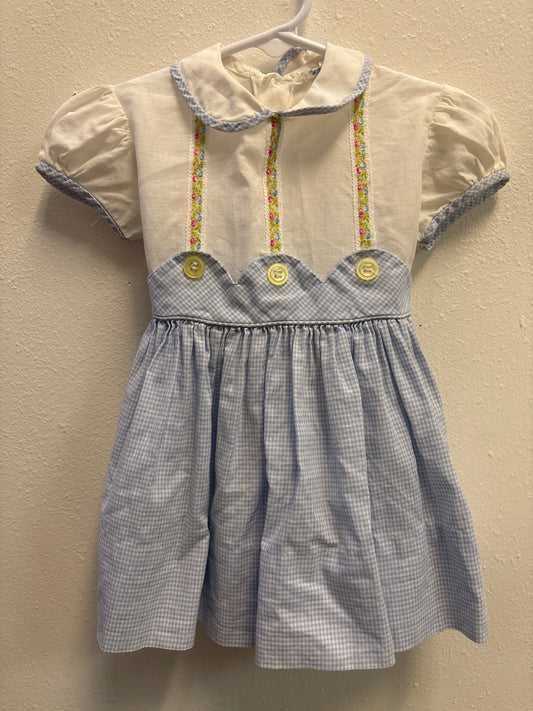 12m (no size) Vintage Youngland Blue White Dress
