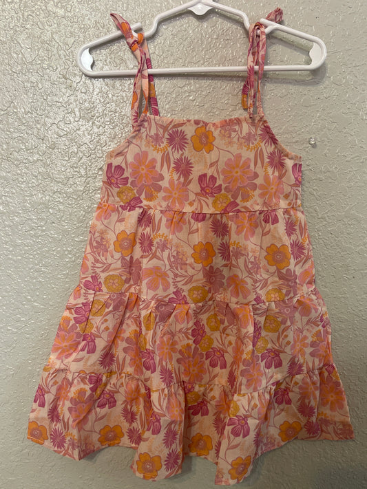 18/24m NEW Baileys Blossoms Pink + Orange Floral Tiered Dress