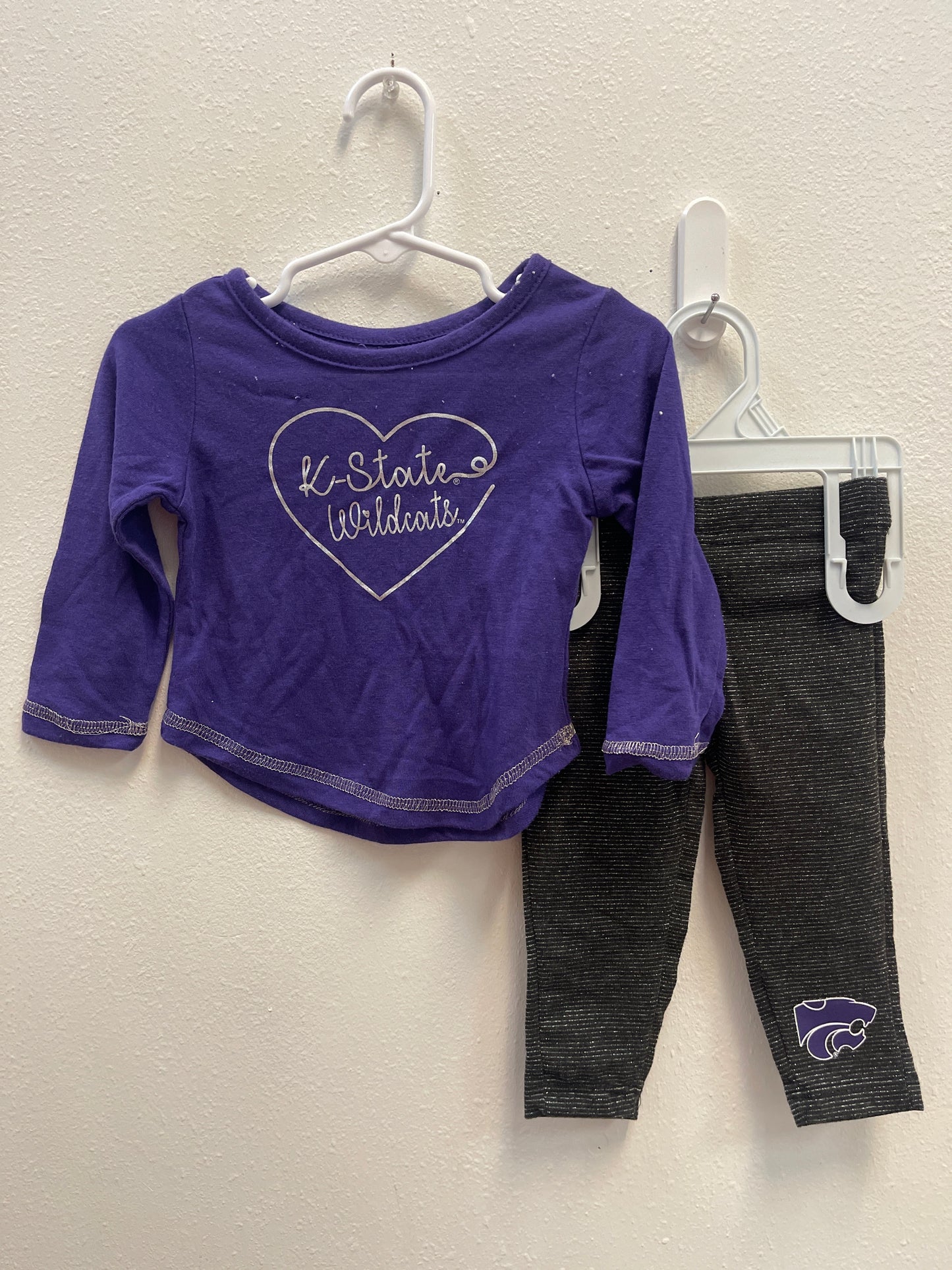3/6m K State Heart Set