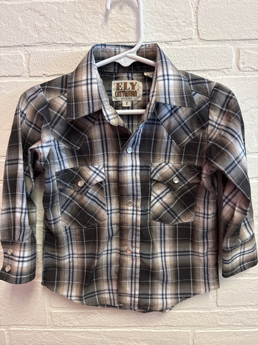 2 Ely Cattleman Gray Pearl Snap