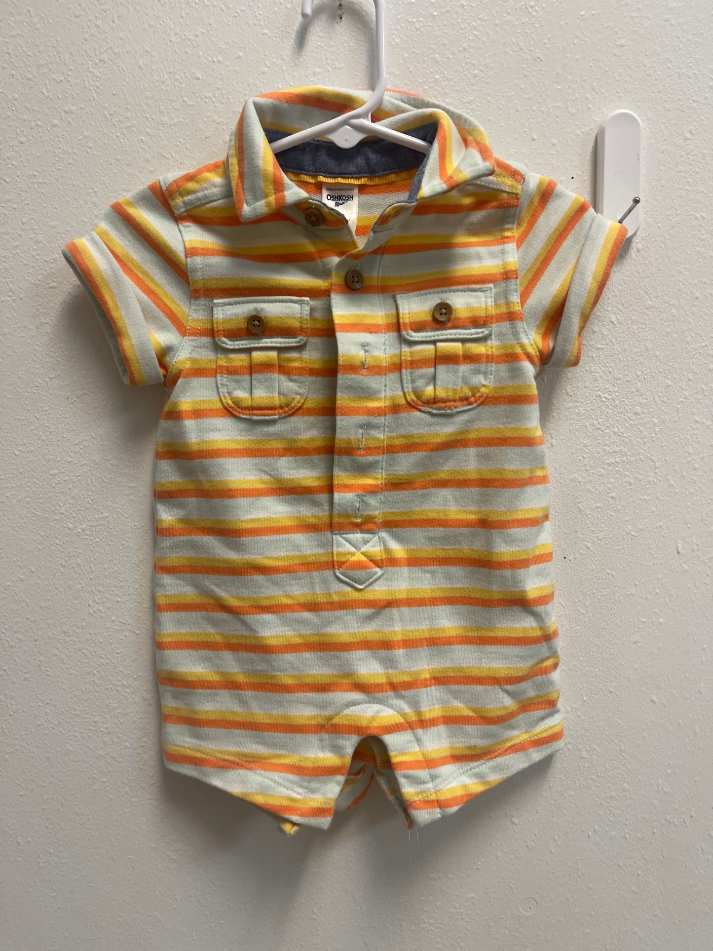 6m Osh Kosh Yellow Stripe Romper