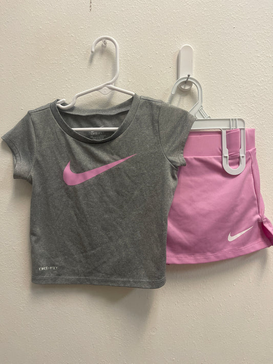 24m Nike Gray Pink Dri Fit Skort Set
