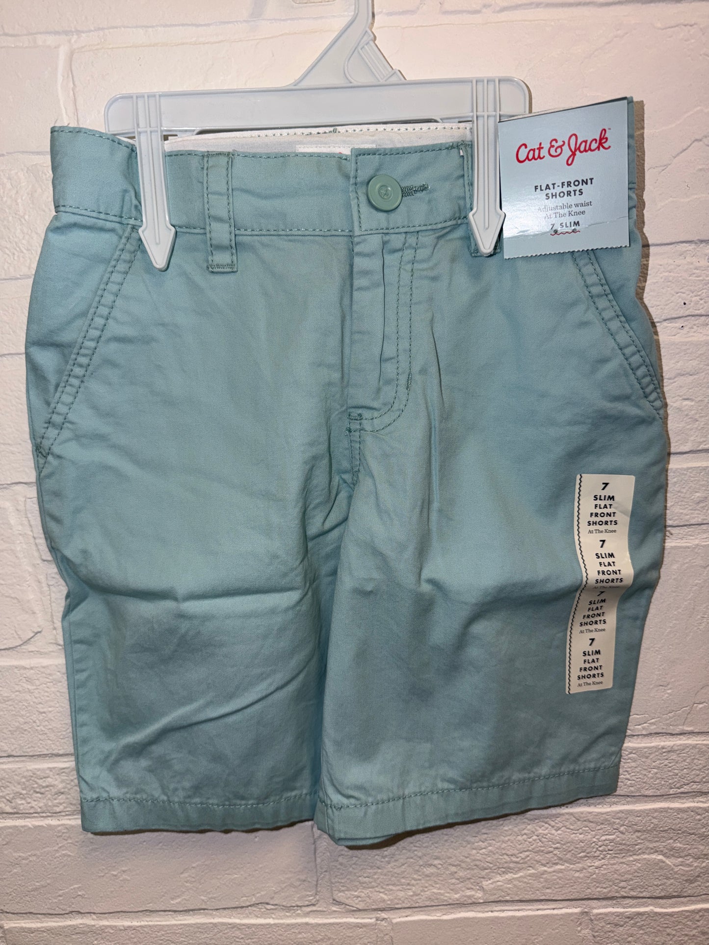 7 Slim NEW Flat Front Shorts Mint