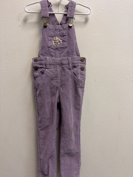 4 Jamie Kay Purple Flower Corduroy Overalls