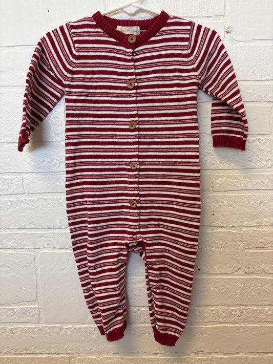 3-6m Red and White Sweater Romper
