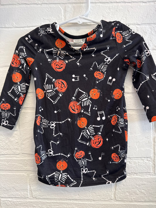 6-9m Pumpkin & Skelly Dress