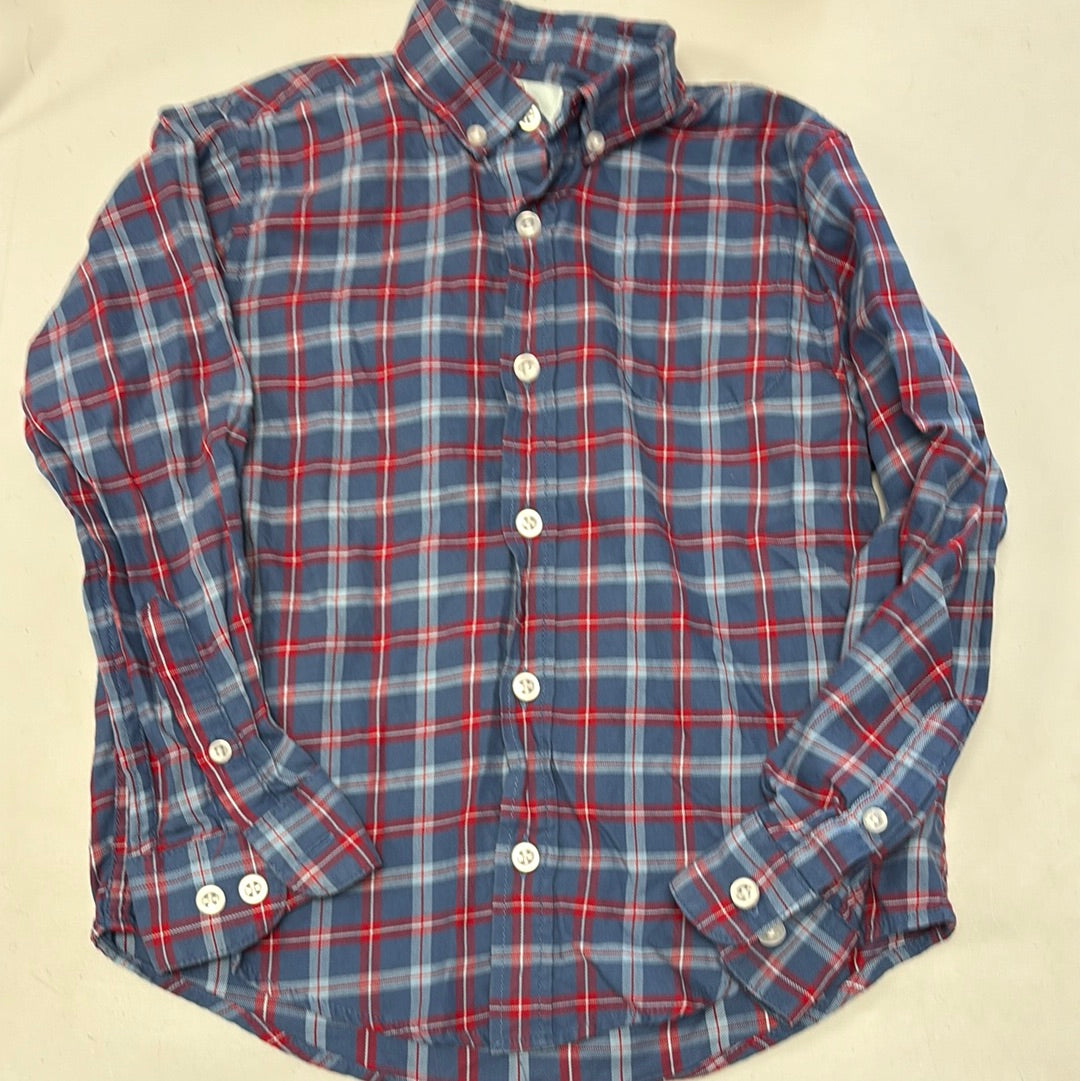 6-7 Blue and Red Plaid Button Down