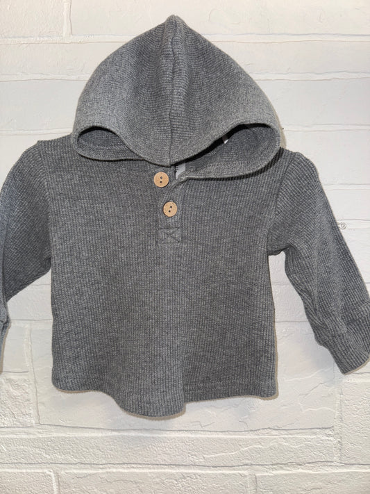 6-12m Mebie Baby Gray Hooded Thermal