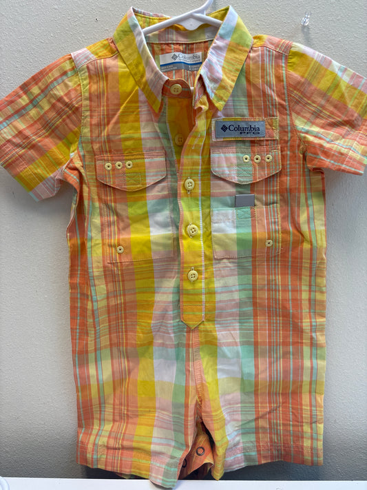 6-12m Columbia Plaid Romper