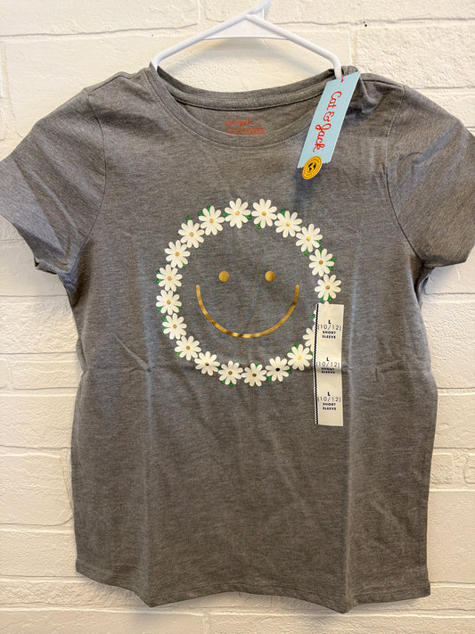 L(10-12) NEW Flower Smiley Face Tee