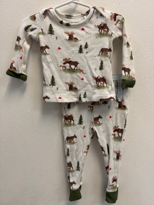 18-24m Angel Dear Waffle Knit Moose Pajamas