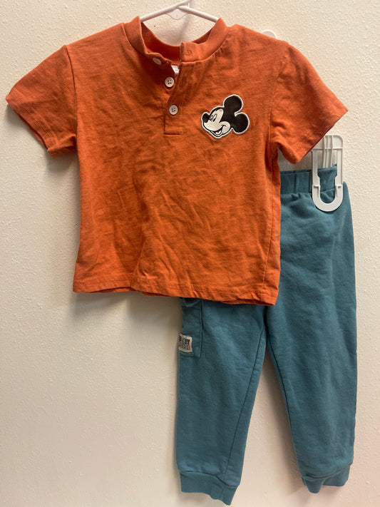 2t Mickey Mouse Orange & Blue Set