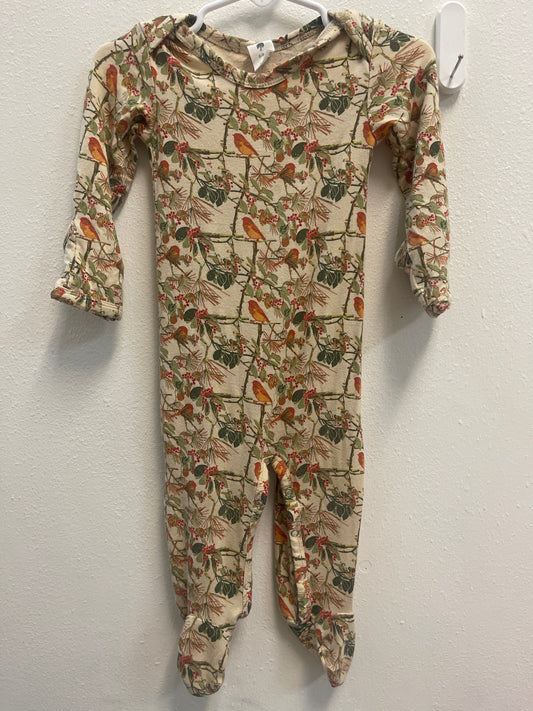 6/9m Kate Quinn Bird Print Footed Romper