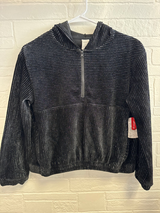 L(12-14) NWT BCG Black Sparkle Velour Quarter Zip