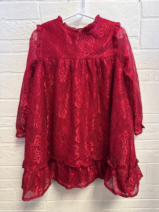 4t Red Lace Christmas Dress