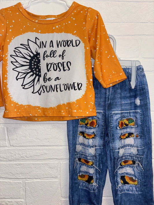 9-12m ‘Be a Sunflower’ Yellow Long Sleeve Set