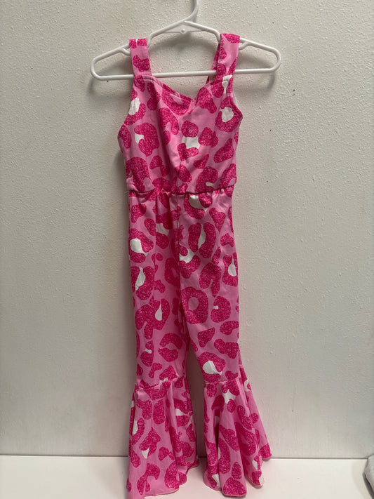 3 Pink Bell Bottom Jumpsuit