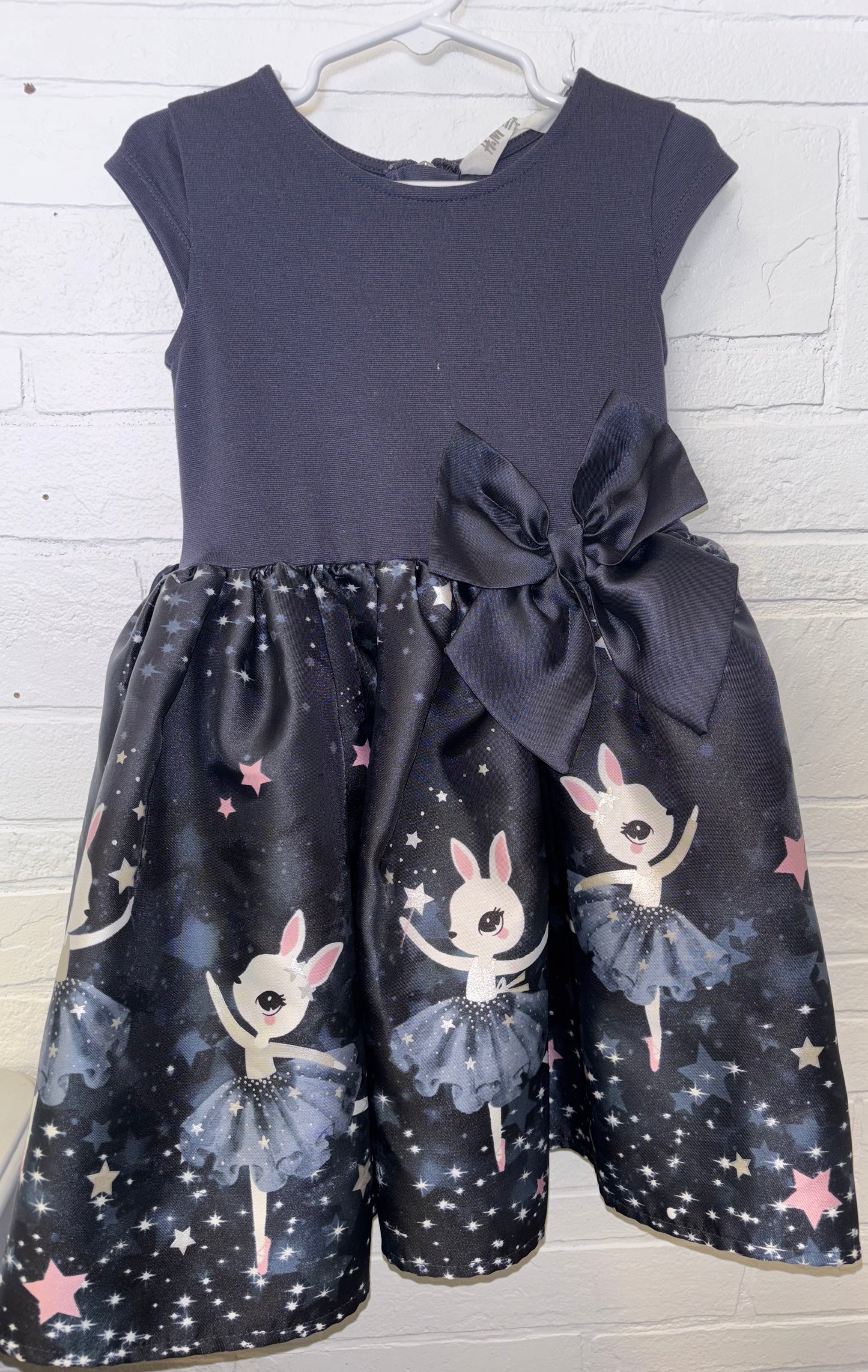3/4t H&M Black Dress w/ Bunny Ballerina and Stars
