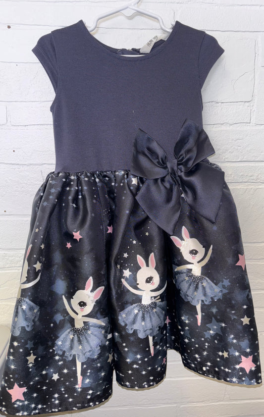 3/4t H&M Black Dress w/ Bunny Ballerina and Stars