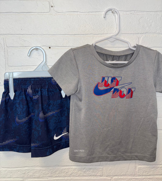 24m Nike Grey & Blue Short Set