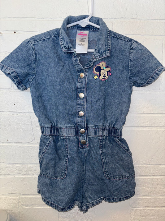 5T Minnie Mouse Cowgirl Denim Short Romper