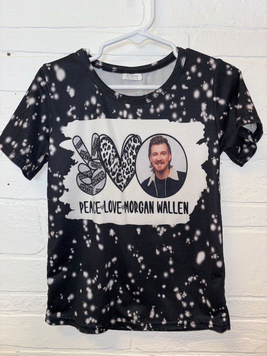 M (3T) Black&White “Peace, Love, Morgan Wallen” Tee
