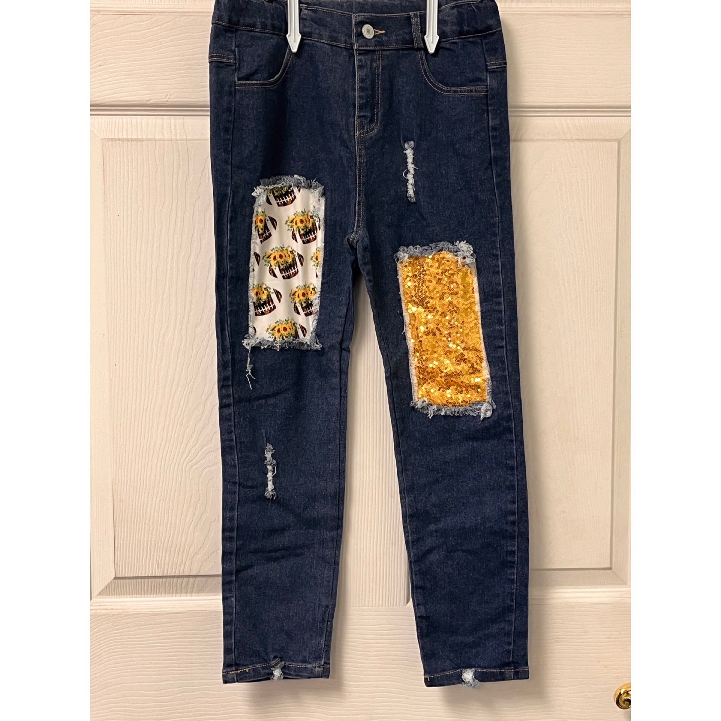 10-12 (4XL) Sequin and Football Jeans